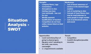 SWOT analysis Fitness business